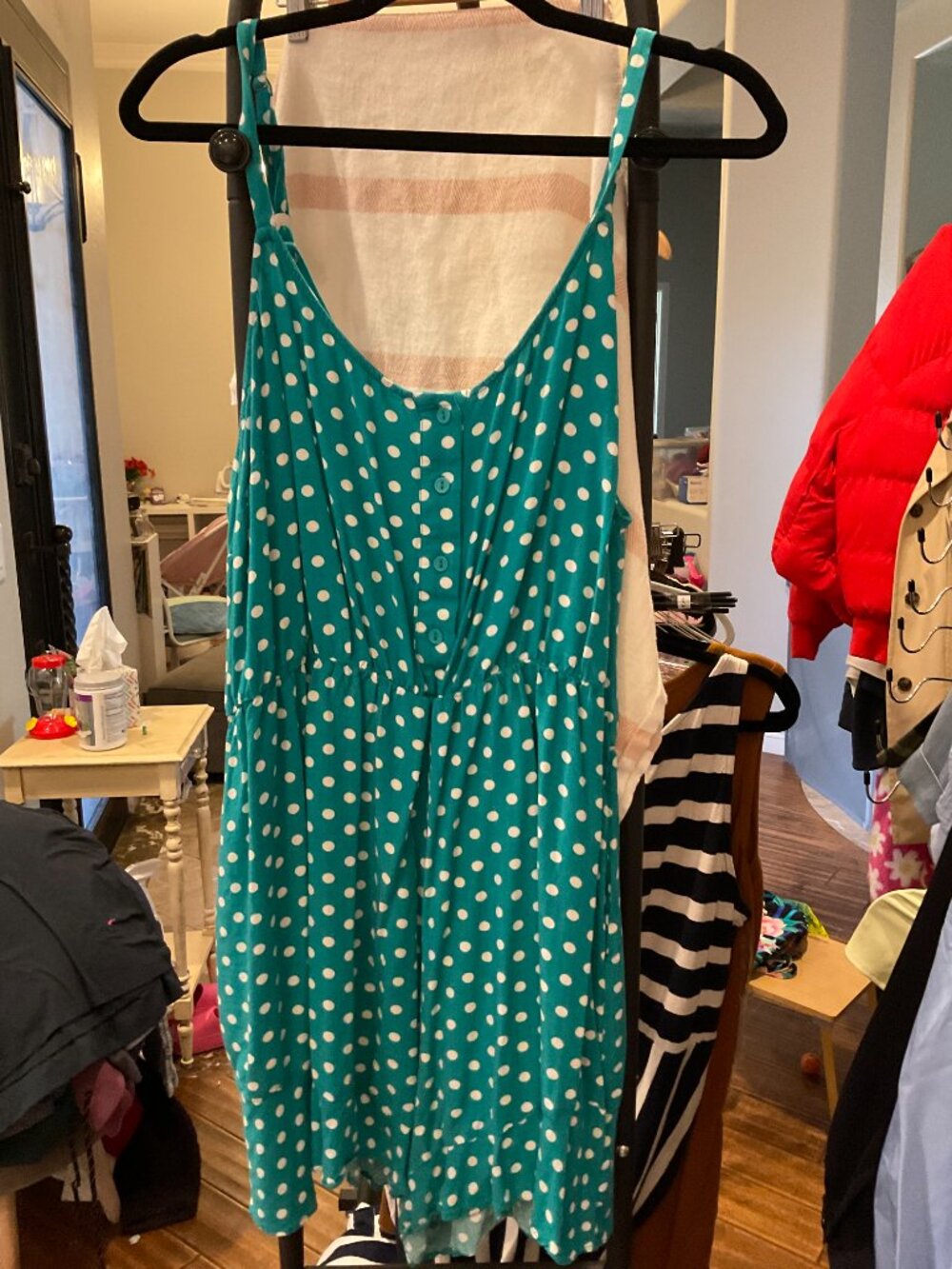 City Chic Teal & White Polka Dot Sundress | M/18 | Plus Size